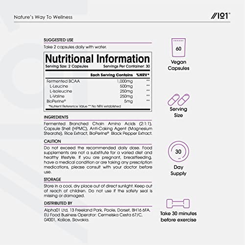 Fermented BCAA 2:1:1 with BioPerine® - 60 Capsules