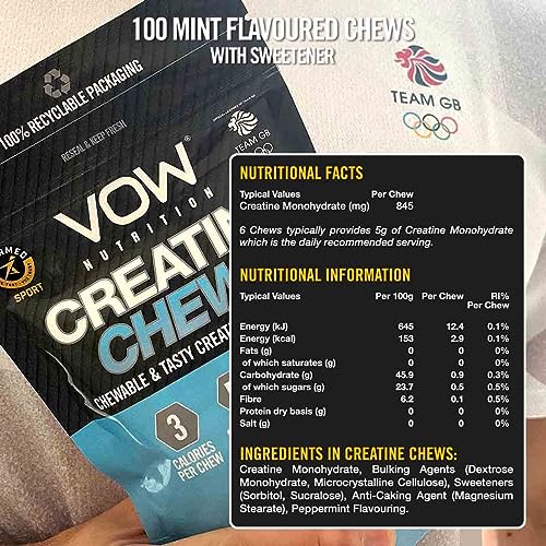 VOW Nutrition Mint Creatine Chews - 100 Chews