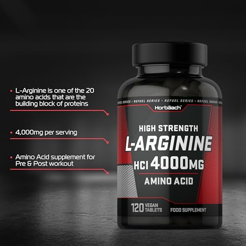 L-Arginine 4000mg Vegan Tablets for Workouts