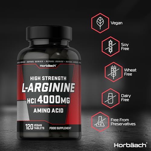 L-Arginine 4000mg Vegan Tablets for Workouts
