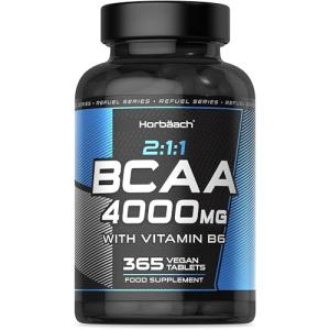BCAA Tablets - 4000mg Essential Amino Acid 365 Count