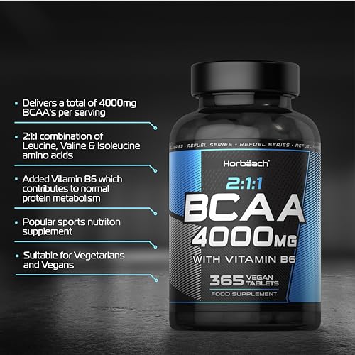 BCAA Tablets - 4000mg Essential Amino Acid 365 Count