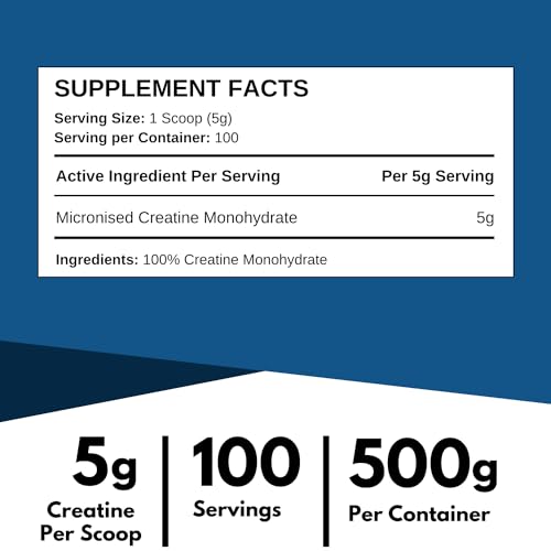 500g Unflavoured Creatine Monohydrate for Muscle Gains