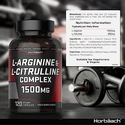 L Arginine & L Citrulline Capsules 1500mg 120ct