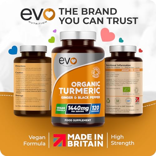 EVO NUTRITION Organic Turmeric with Curcumin Capsules