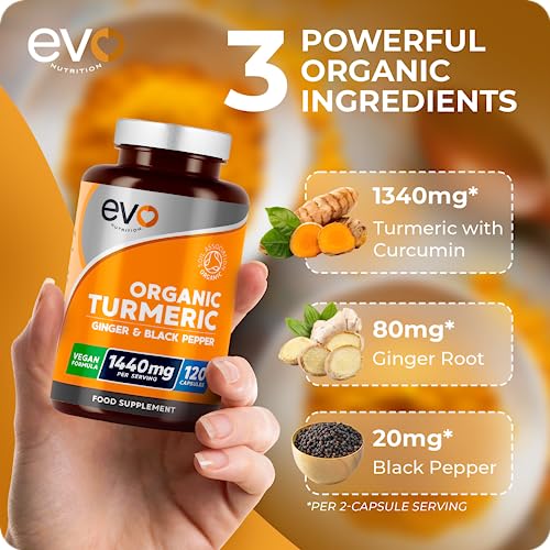 EVO NUTRITION Organic Turmeric with Curcumin Capsules