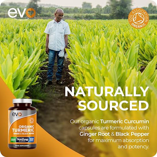 EVO NUTRITION Organic Turmeric with Curcumin Capsules