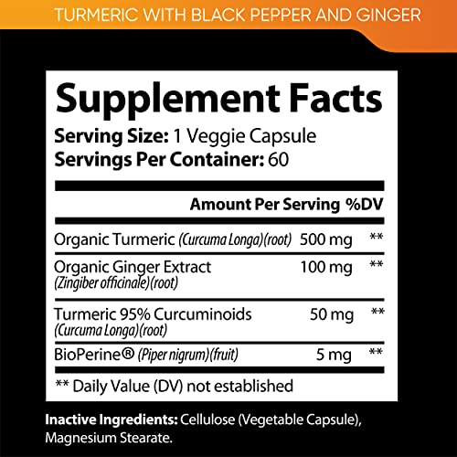 Turmeric Curcumin with Black Pepper & Ginger Capsules