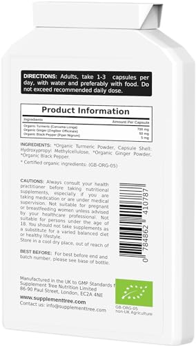Organic Turmeric Curcumin with Ginger & Black Pepper