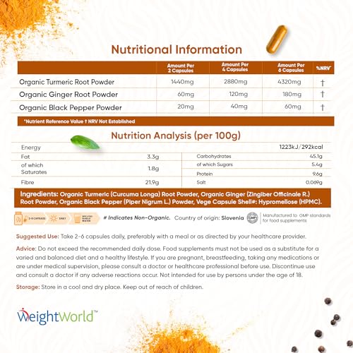 High Strength Organic Turmeric & Black Pepper Capsules