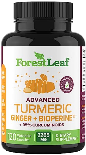 Extra Strength Organic Turmeric Supplement 120ct 2265mg