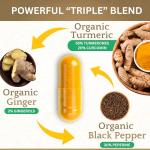 Organic Turmeric and Ginger Capsules with Black Pepper