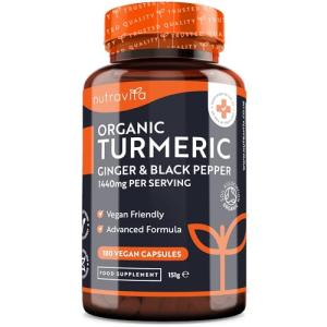 High Strength Organic Turmeric Capsules with Black Pepper
