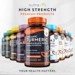 High Strength Organic Turmeric Capsules with Black Pepper