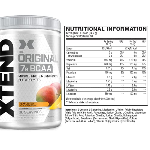 XTEND BCAA Powder Mango Madness - 30 Servings