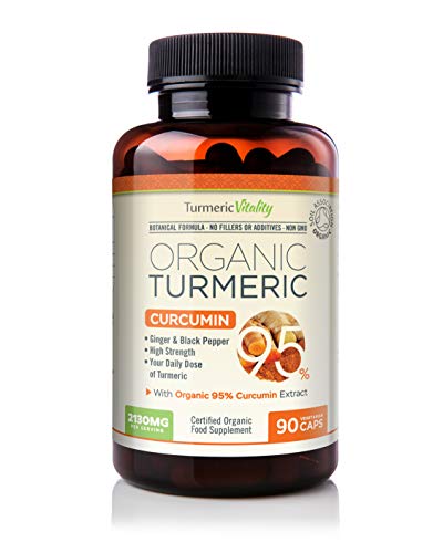 Organic Turmeric Curcumin Capsules with Ginger & Pepper