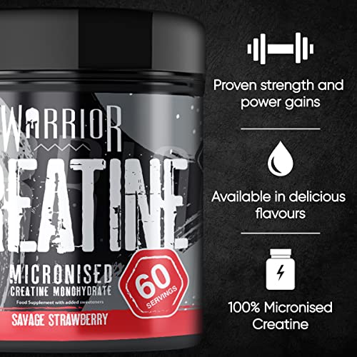 Savage Strawberry Warrior Creatine Monohydrate Powder 300g