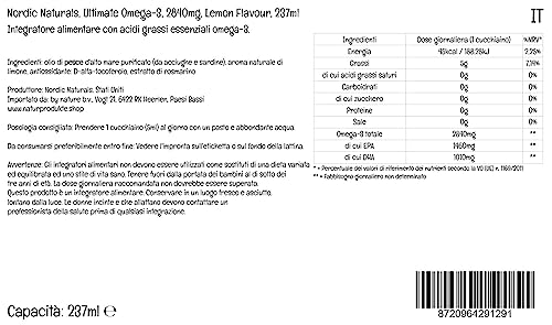 Nordic Naturals Ultimate Omega-3 Lemon Flavor 237ml