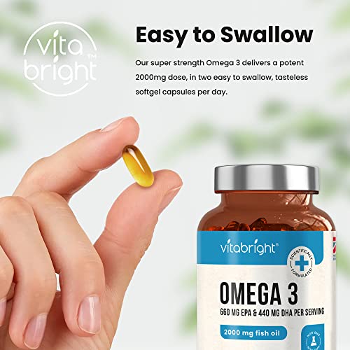 High Strength Omega 3 Fish Oil Capsules 2000mg