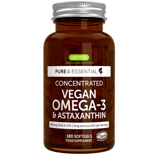 Vegan Omega 3 Algenöl Kapseln mit Astaxanthin
