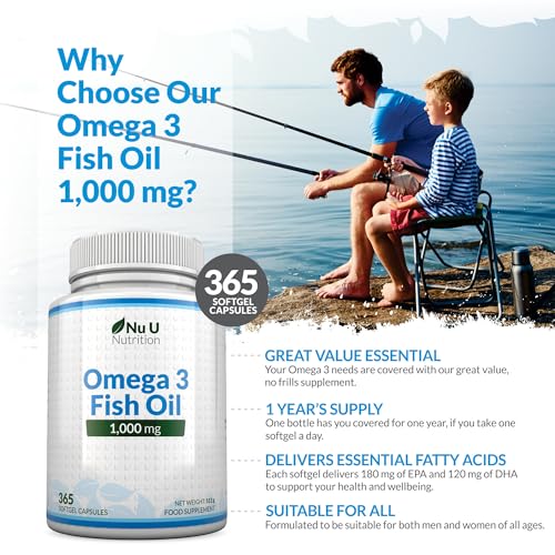 High-Potency Omega 3 Fish Oil 1000mg 365 Softgels