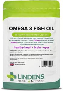 Lindens Omega 3 Fish Oil Capsules 1000mg 90ct