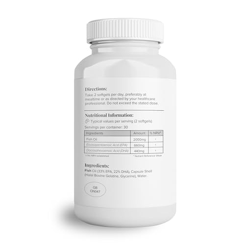 Hey Nutrition Omega-3 Fish Oil 2000mg with Vitamin E