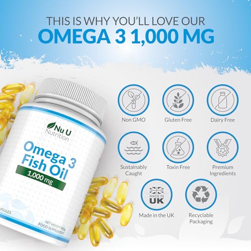 High-Potency Omega 3 Fish Oil 1000mg 365 Softgels
