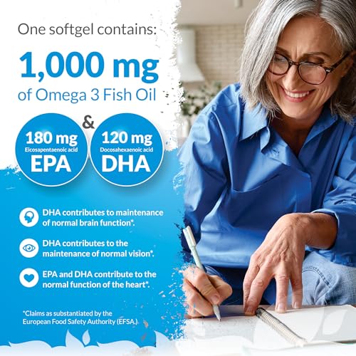High-Potency Omega 3 Fish Oil 1000mg 365 Softgels