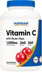 Nutricost Vitamin C with Rose Hips 240 Capsules