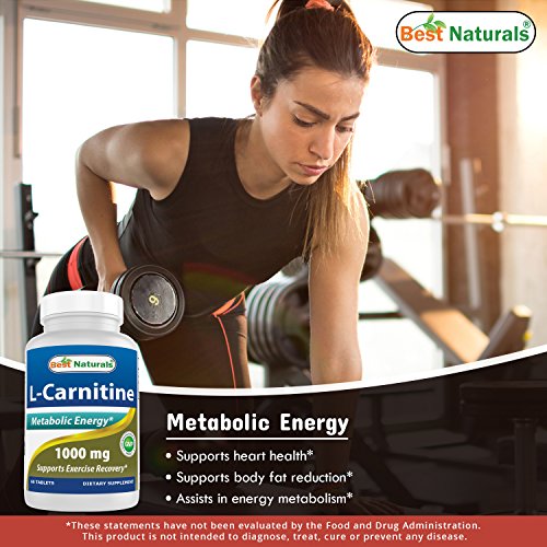 Best Naturals L-Carnitine 1000mg Tablets 60 Count