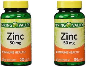 Spring Valley Zinc 50 mg - 200 Tablets (2 Pack)