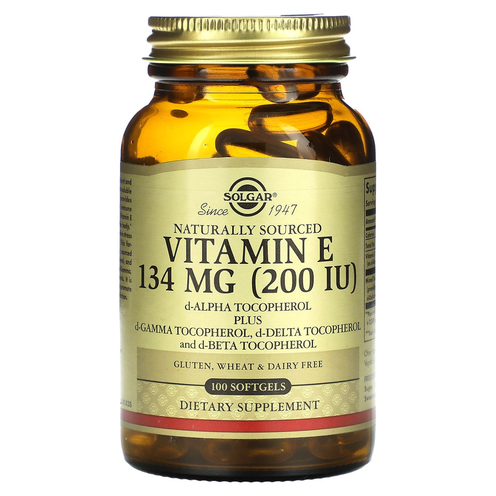 Solgar Vitamin E 200 IU Softgels - 100 Count