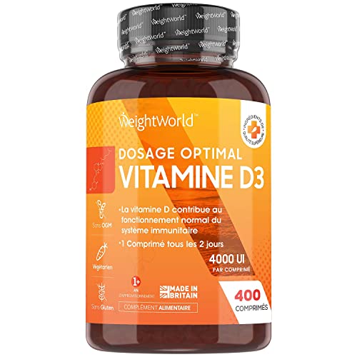 Vitamin D3 4000 IU - 400 Tablets for Strong Immunity
