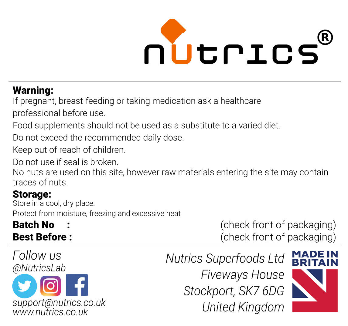 Nutrics 100% Pure L-Glutamine 750mg Vegan Capsules