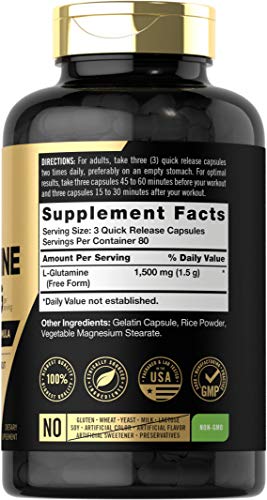 Carlyle L Glutamine Capsules 1500mg 240 Count