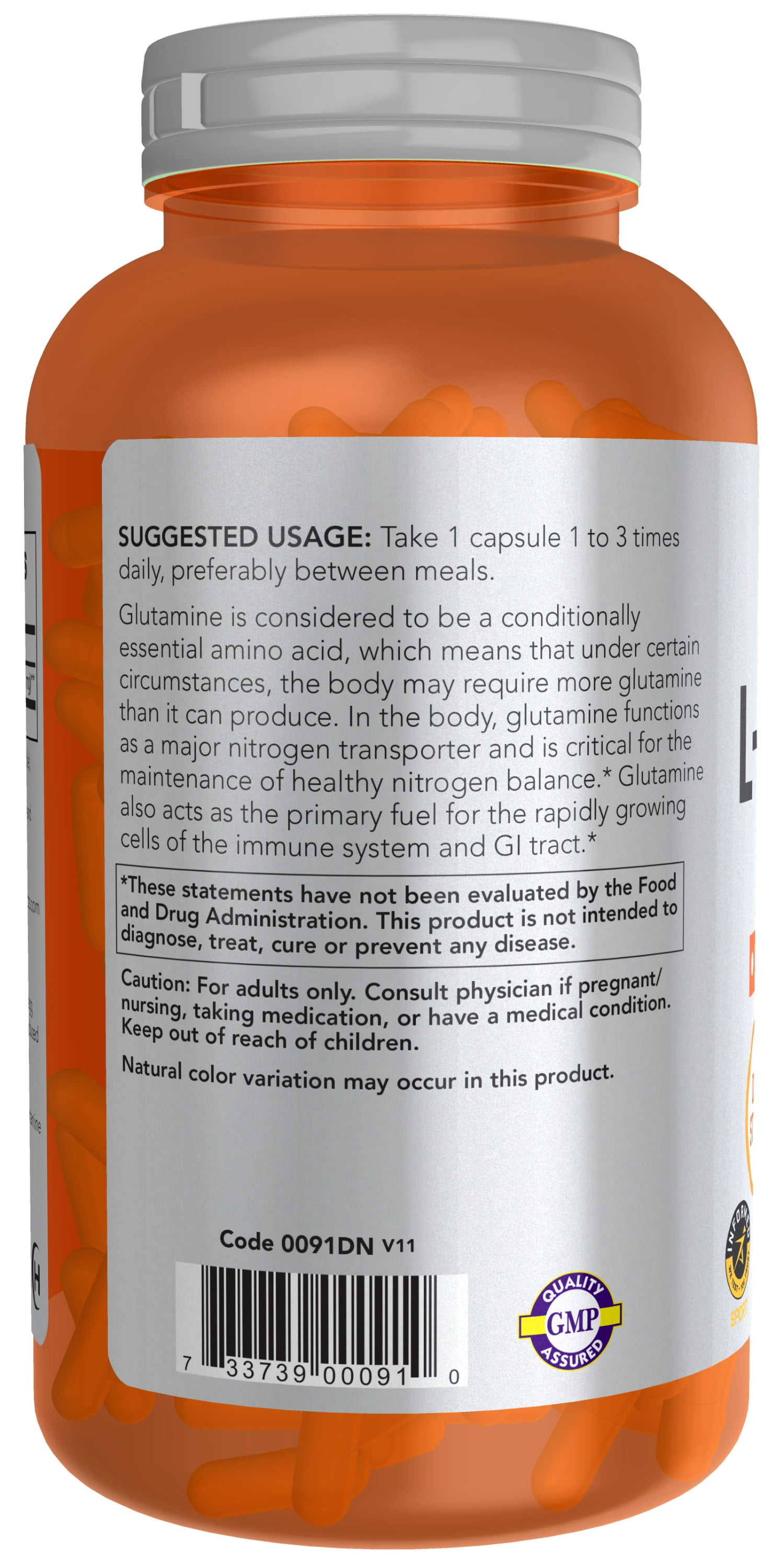 Now Foods L-Glutamine 1000mg, 240 Capsules