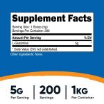 Nutricost L-Glutamine Powder 1 KG – 200 Servings