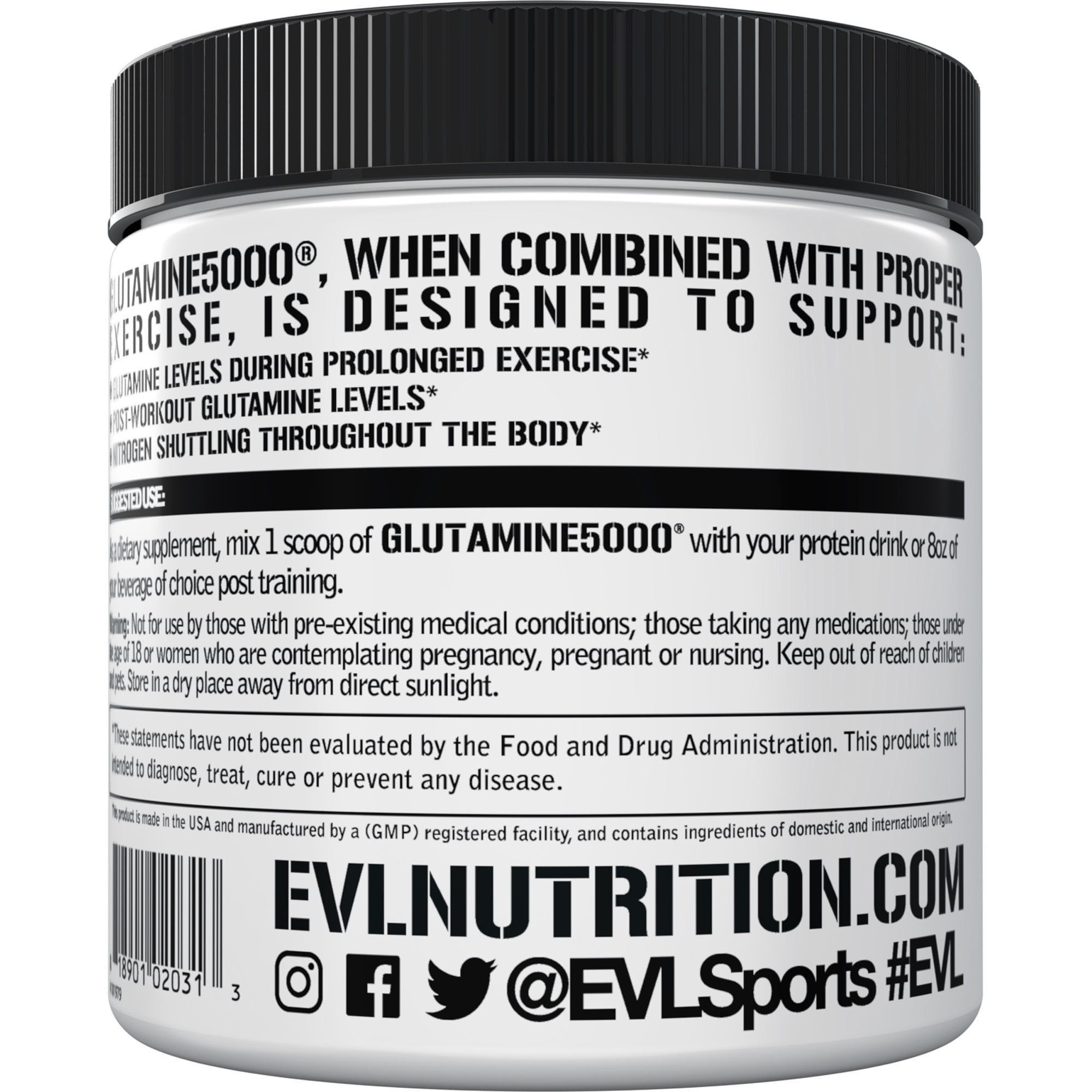 EVLution Nutrition Ultra Pure Glutamine 5000g