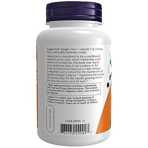 Now Foods L-Glutamine 500mg - 120 Capsules