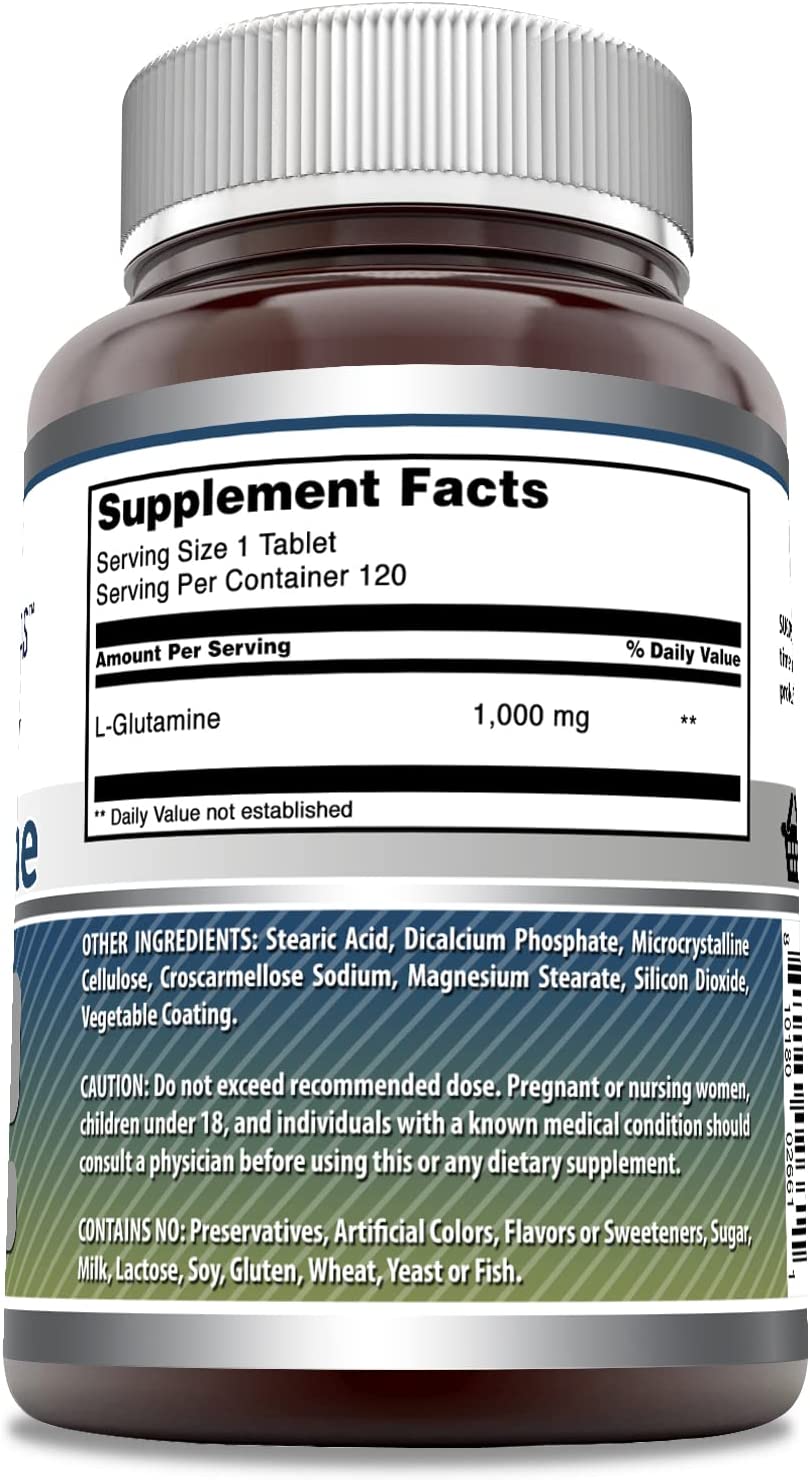 Amazing Formulas L-Glutamine 1000mg, 120 Capsules