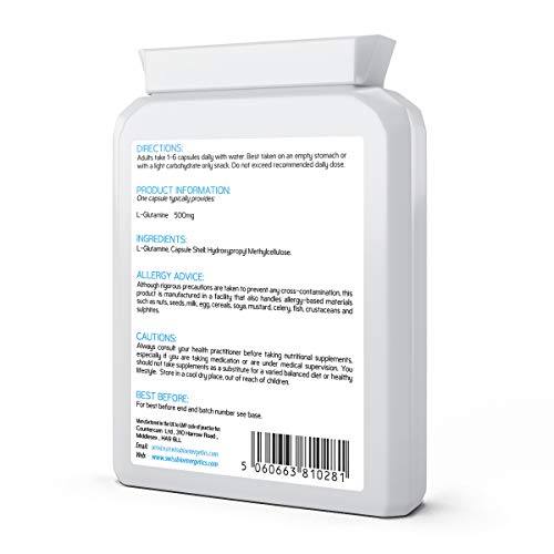 L-Glutamine 500mg – Pure Amino Acid Capsules