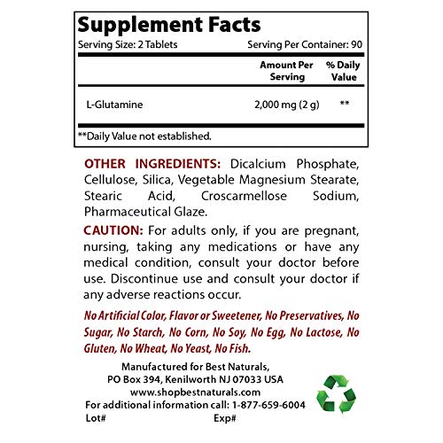 L-Glutamine 1000 mg - 180 Tablets Pack of 2