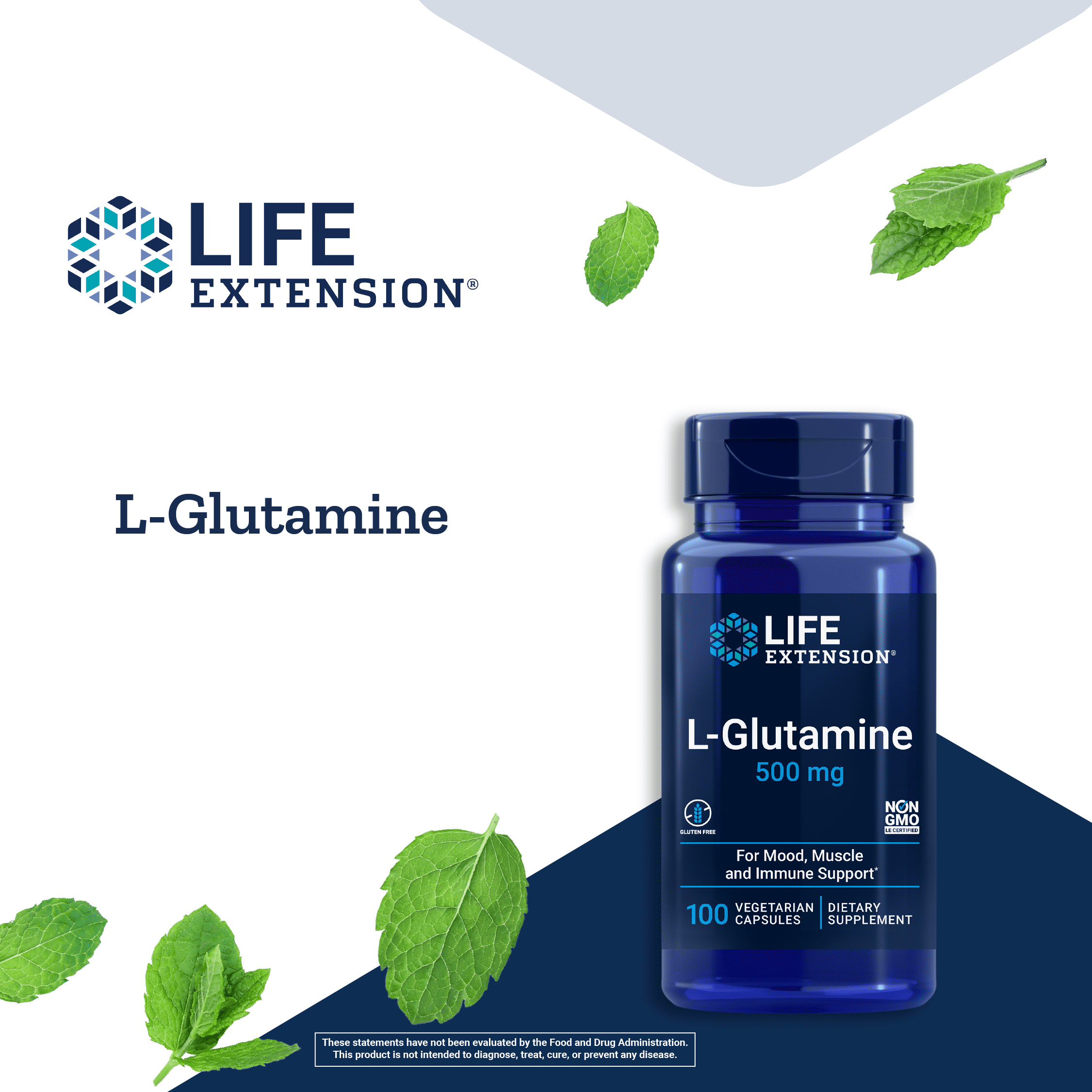 Life Extension L-Glutamine 100 Capsules