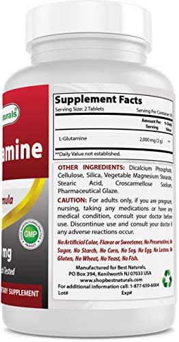 L-Glutamine 1000 mg - 180 Tablets Pack of 2