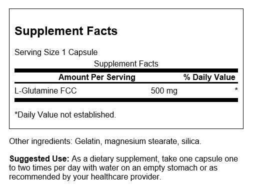 Swanson L-Glutamine 500 mg, 200 Capsules