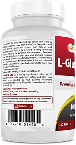 L-Glutamine 1000 mg - 180 Tablets Pack of 2