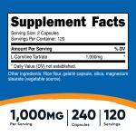 Nutricost L-Carnitine Tartrate 1000mg 240 Caps