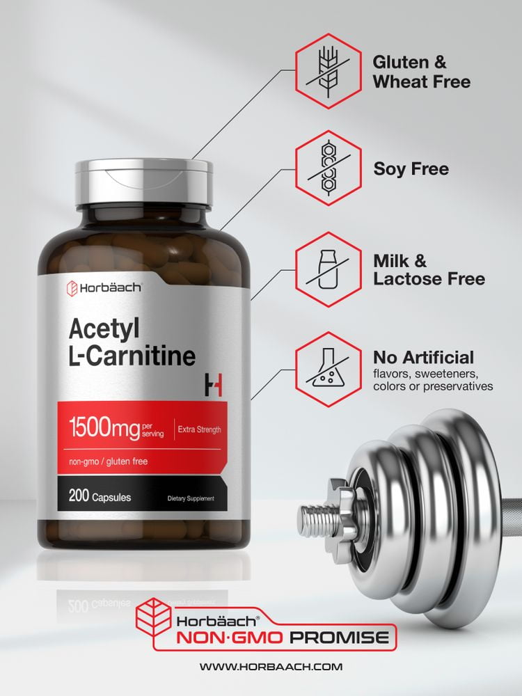 Horbäach Acetyl L-Carnitine 1500mg - 200 Capsules