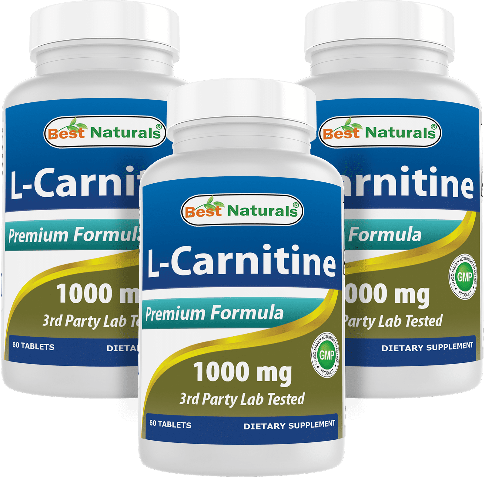 Best Naturals L-Carnitine 1000 mg, 3-Pack
